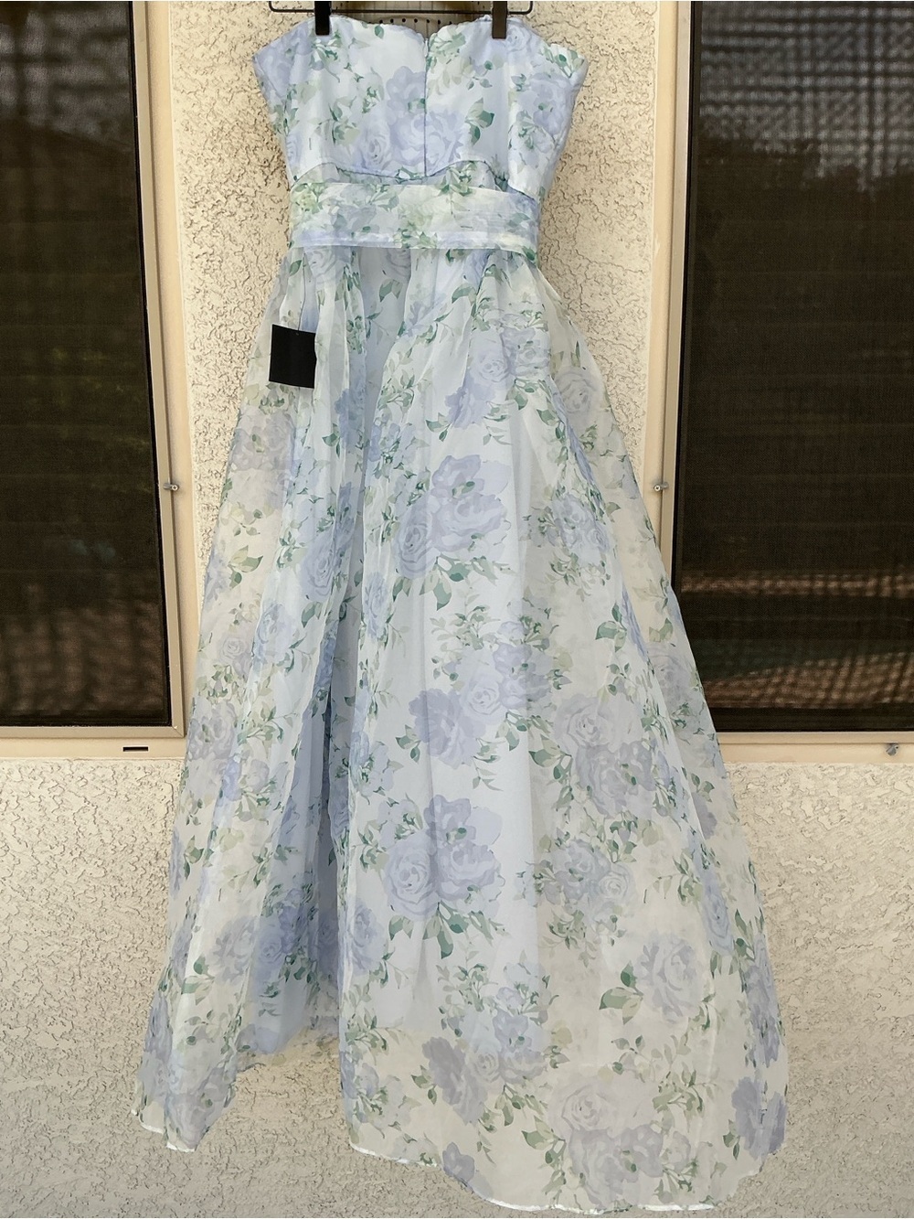 NWT Lulu’s Charming Sweetness Periwinkle Floral Organza Pleated Maxi Dress L XL - Picture 12 of 14
